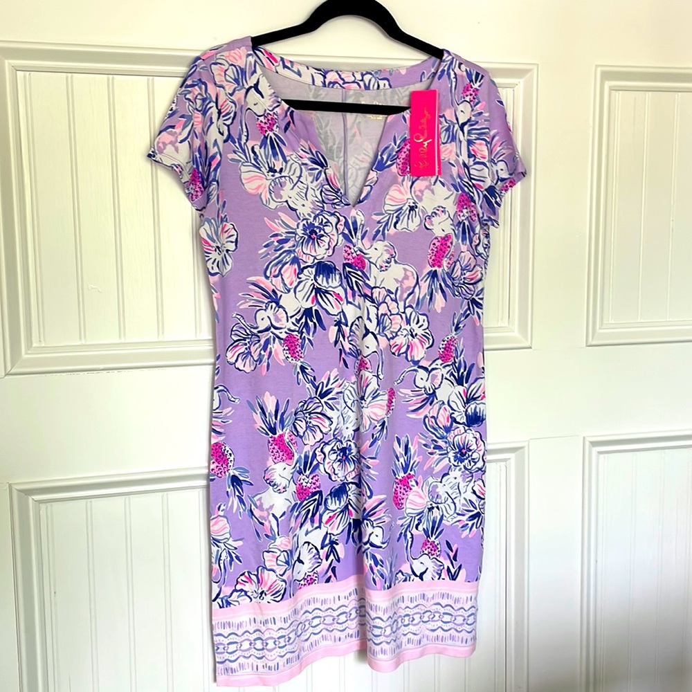 Lilly Pulitzer Floral Mini Dress in Lavender and Pink